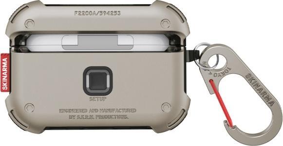 Actual product image Skinarma case Mecha AirPods Pro 2 titanium