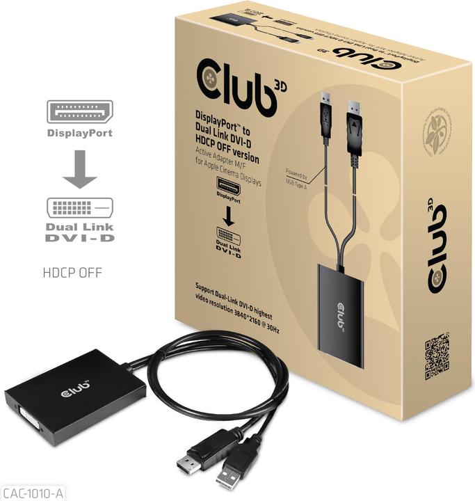 Produktbild Club 3D DisplayPort auf Dual Link DVI-D HDCP OFF (DVI, 60 cm)