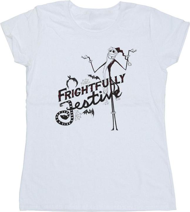 Actual product image Disney Womens/Ladies The Nightmare Before Christmas Frightfully Festive Cotton T-Shirt (S)