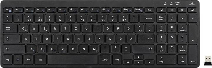 Image du produit Renkforce RF-5799536 Clavier sans fil Français, QWERTZ Noir (DE, Sans fil)
