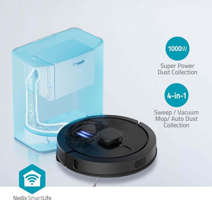 Nedis SmartLife Robot Vacuum Cleaner Laser navigation | Wi-Fi | Collection container capacity: 0.6 l | Au (Vacuum mopping robot)
