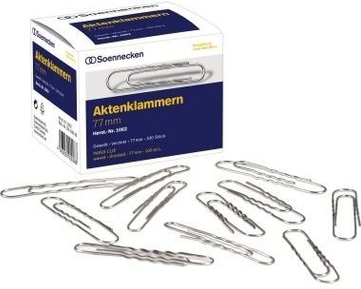 Actual product image Soennecken Paper clip Design of shape: corrugated, round For Length: 77 mm (100 x)
