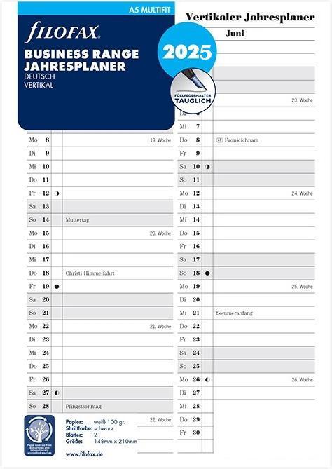 Produktbild Filofax A5 JAHRESPL.2025 DEUTSCH (A5, Deutsch)