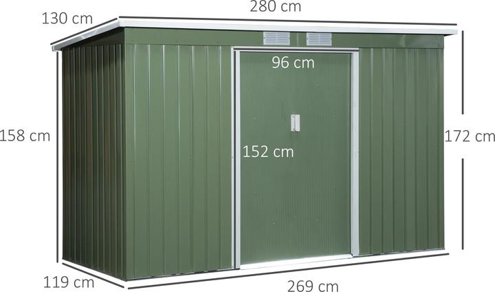 Immagine prodotto Outsunny Capanno degli attrezzi con porta scorrevole