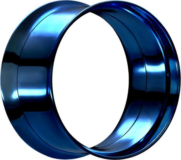 Produktbild Star Piercing Flared Tunnel dunkelblau mit Schraubewinde (ohne Messing, Chirurgenstahl 316L)