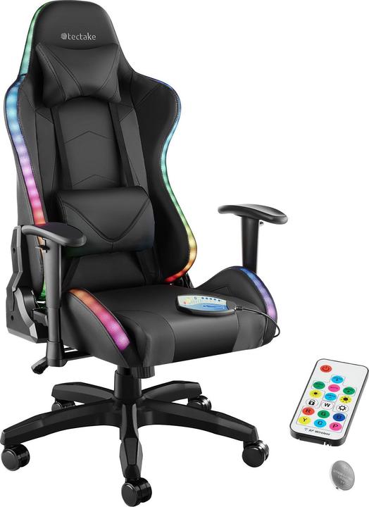 Actual product image tectake Gaming chair Tartaros, LED, massage function