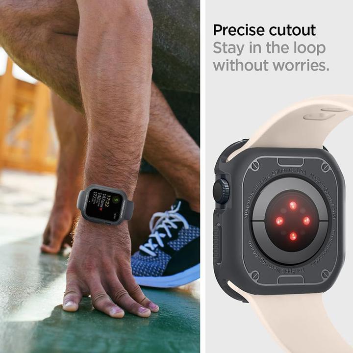 Actual product image Spigen Apple Watch 9/SE RugArm Drk Gr