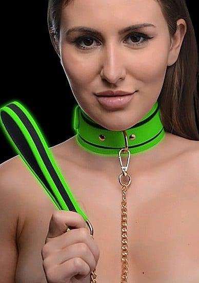 Produktbild Master Series Kink in the Dark Glowing Collar & Leash