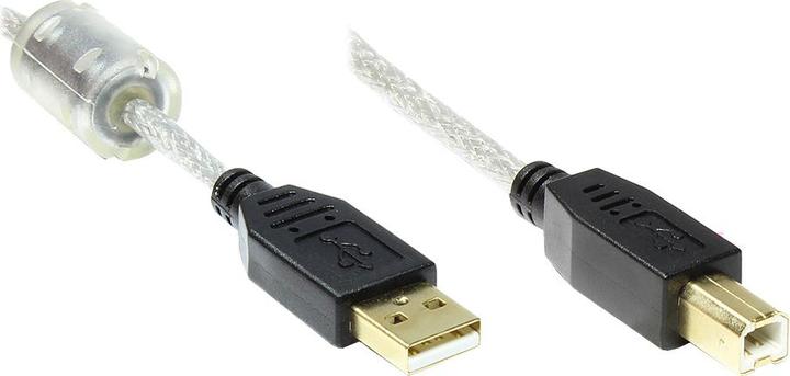 Image du produit Good Connections Câble de connexion USB de haute qualité avec noyau en ferrite et contacts en or - USB 2.0 type A (3 m, USB 2.0)