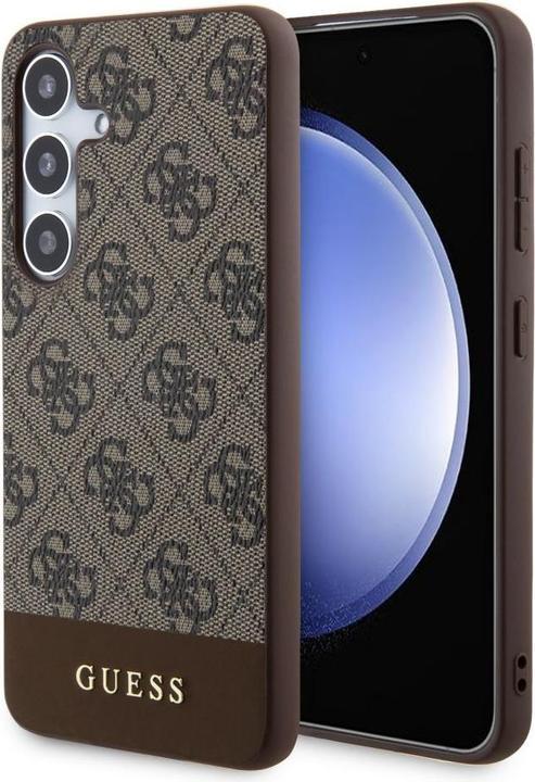 Actual product image Guess case for S24+ S926 GUHCS24MG4GLBR hardcase 4G Stripe Collection brown (Samsung Galaxy S24+)
