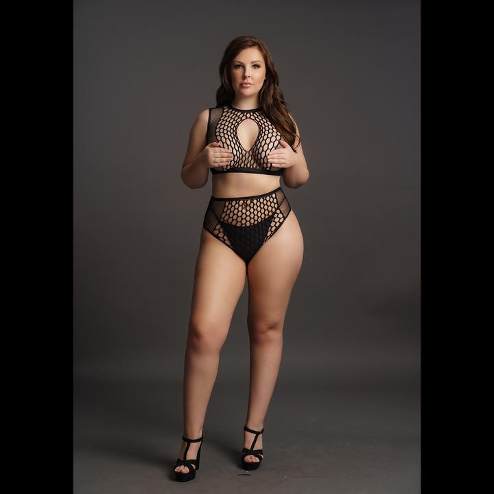 Actual product image Le Désir Duo Net Key-Hole Bra Set - OSX (XL)