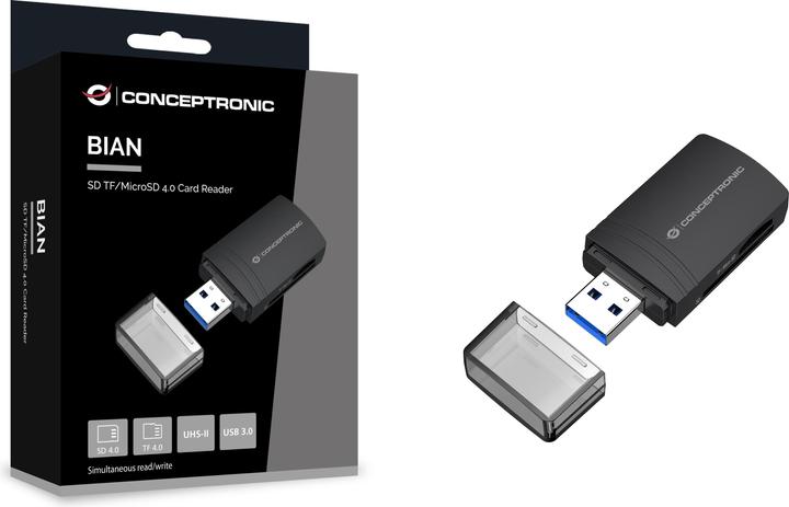 Immagine prodotto Conceptronic Lettore di schede USB-A -> Micro SD/TF 4.0 nero