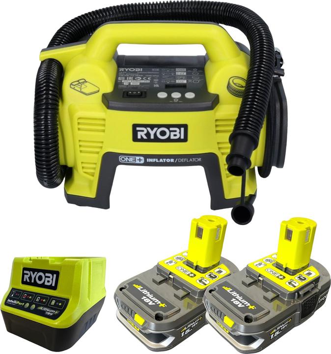 Actual product image Ryobi R18I-215 Battery compressor 18 V 10.34 bar pressure + 2x battery 1.5 Ah + charger (10.34 bar, 0 l)