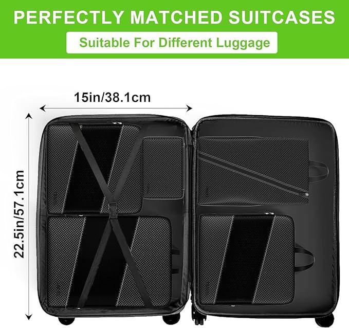 Produktbild Only-Bags.Store 6pcs Mode Nylon Kompression Packen Würfel, leichte Reisezubehör Organizer Taschen, Multi-Grösse