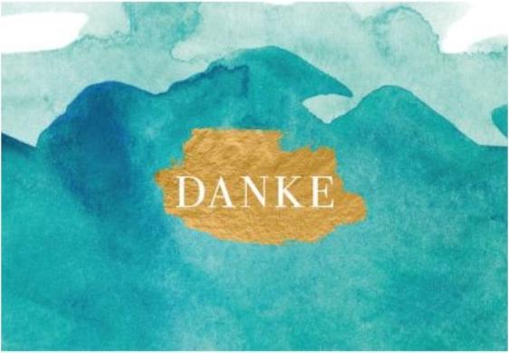 Actual product image Goldbek Thank You Card Green Karma Green-Blue with Gold Thank You (1 pcs.)