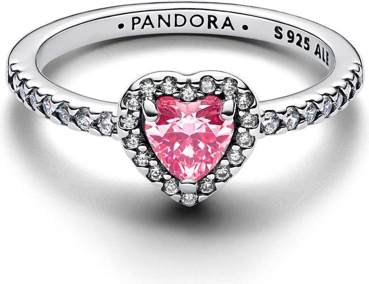 Produktbild Pandora Erhabenes Rosafarbenes Herz Ring (48, 925 Silber)