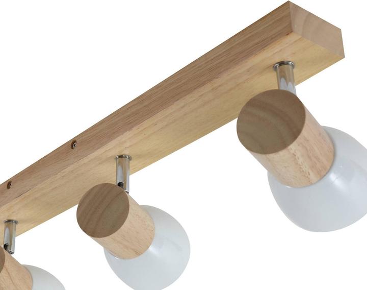 Image du produit Lindby Plafonnier en bois Thorin, quatre flammes (E14)