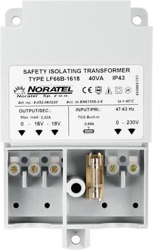 Produktbild Satel TRANSFORMER 230V/18V DC 40VA/TR40VA