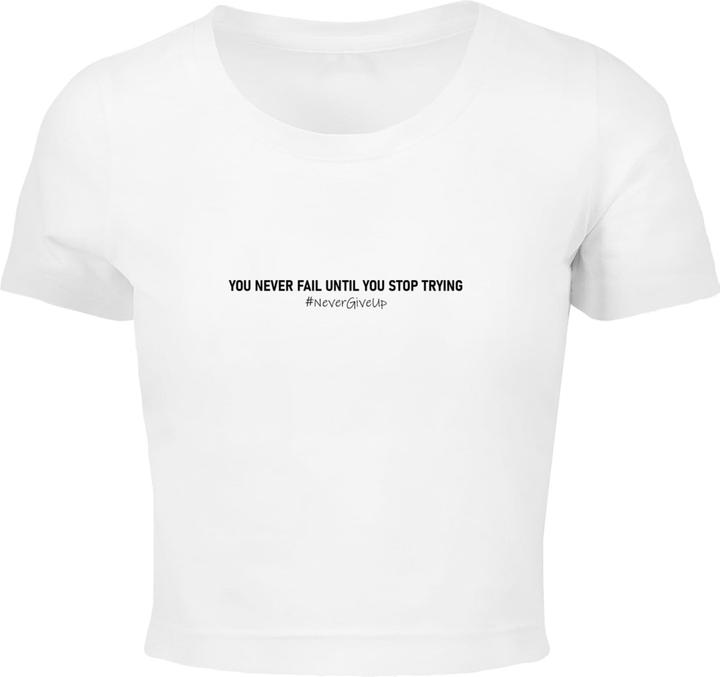 Actual product image Merchcode Ladies Never Give Up Cropped Tee - 191025 (L)