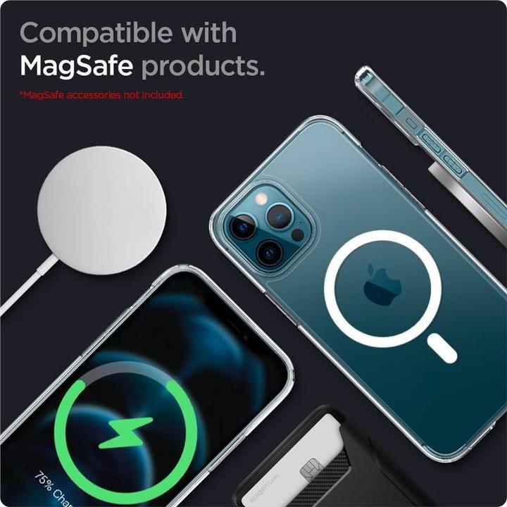 Actual product image Spigen Crong ULTRA HYBRID MAG MAGSAFE IPHONE 12 PRO MAX Baltas (Apple iPhone 12 Pro Max)
