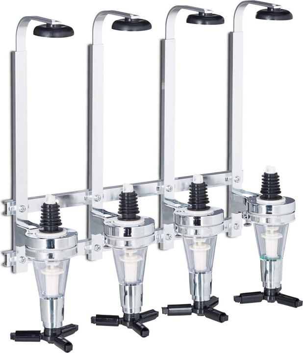 Immagine prodotto Relaxdays Set di 4 portabottiglie e dispenser da montare a parete (Frusta cocktail)