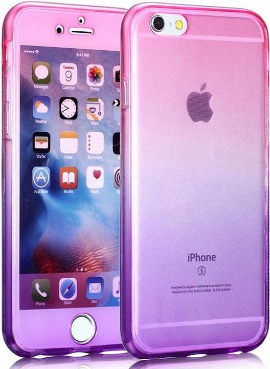 König Design Apple iPhone 8 Plus Full Body 360 Silikon Handyhülle Case Hülle Pink / Violett (Apple iPhone 8 Plus)