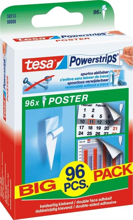 Immagine prodotto tesa Powerstrips POSTER, confezione grande, 200g di forza di tenuta, 96x strisce biadesive (0.20 kg)