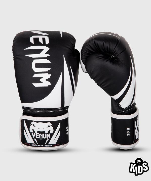 Actual product image Venum Challenger 2.0 Kids Boxing Gloves - Black/White (6 OZ, One size)