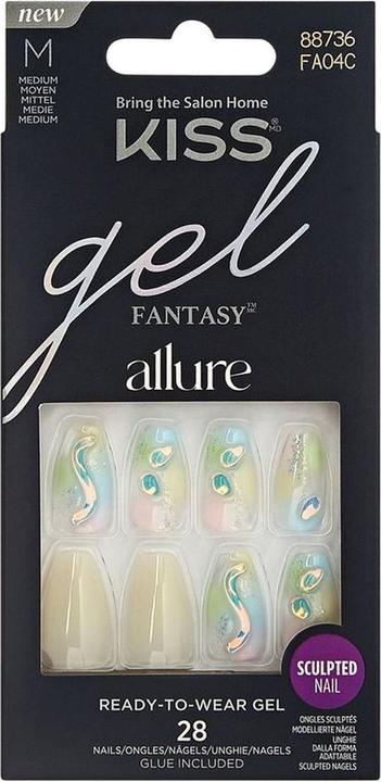 Actual product image KISS Gel nails Gel Fantasy Allure - Band of Colour 28 pcs (Artificial nails)
