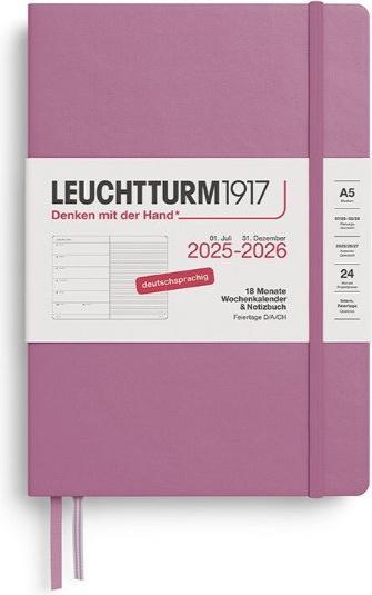 Produktbild Leuchtturm1917 LEUCHTTURM 1W/S MED.18mon HC D.ROSE (A5)