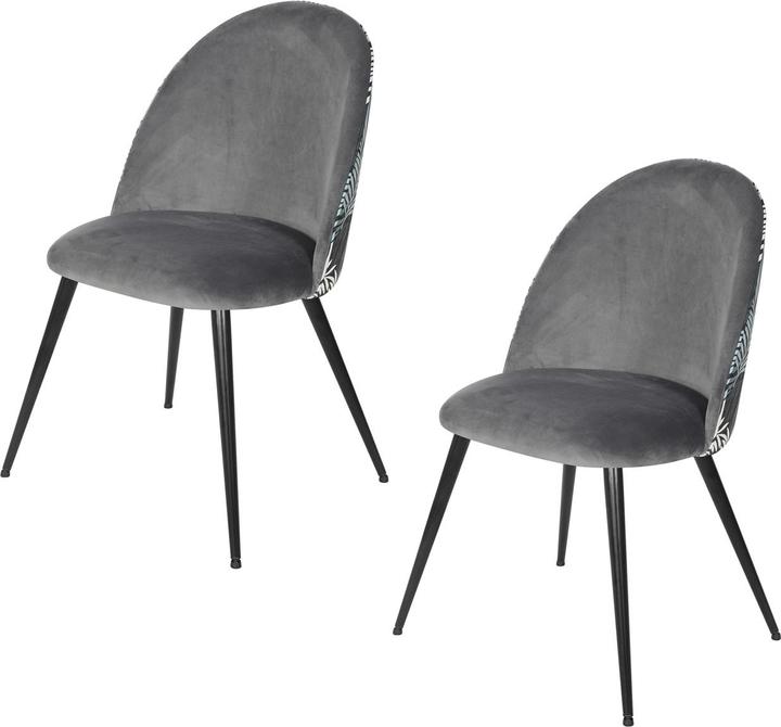 Produktbild HTI-Living Esszimmerstuhl 2er Set Tampa Leaf Grau
