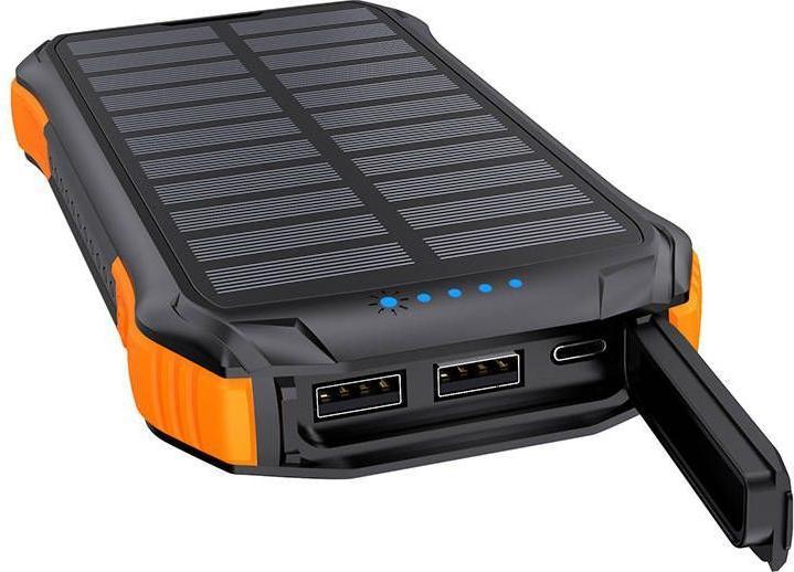 Immagine prodotto Choetech Powerbank solare con ricarica induttiva 10000mAh Qi 5W arancione (B659) (10000 mAh, 37800000 W, 10000 Wh)