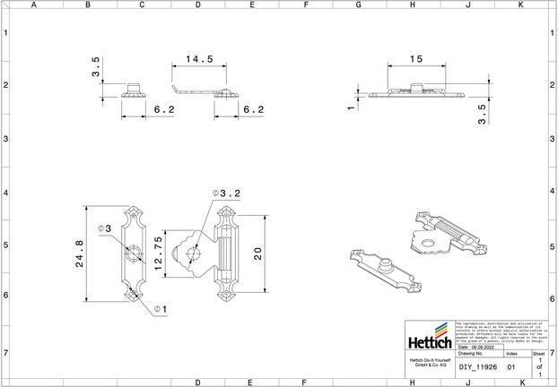 Immagine prodotto Hettich Schatullenverschluss 18 x 25 mm