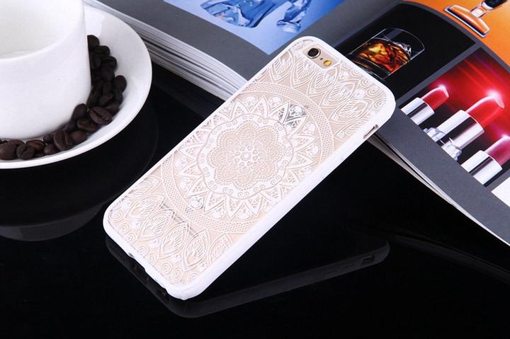 Produktbild König Design Apple iPhone 6s Plus Handy Hülle Mandala Case Schutzhülle Motiv Kreis Weiss Neu (Apple iPhone 6 Plus)