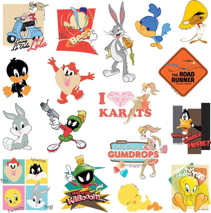 Produktbild Looney Tunes Figur Aufkleber Deluxe 50erPack Vinyl