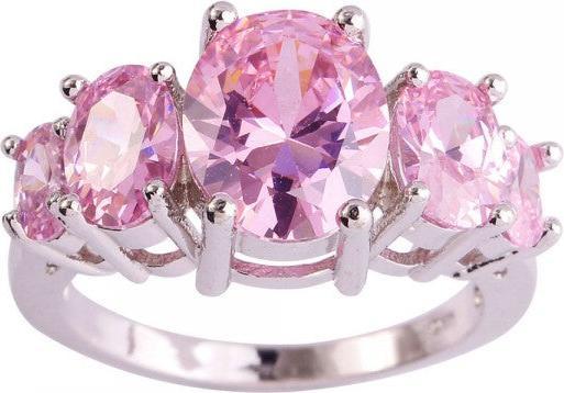 Produktbild Hermex versilberter Ring mit Pink Sapphire Edelstein - Gold Gr. 53 / Size 6 (53)