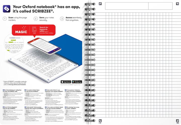 Image du produit Oxford Carnet à spirales Office (A5, Quadrillé)