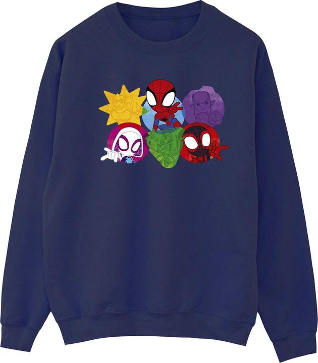Actual product image Womens/Ladies Spidey And His Amazing Friends Faces Sweatshirt (4XL)