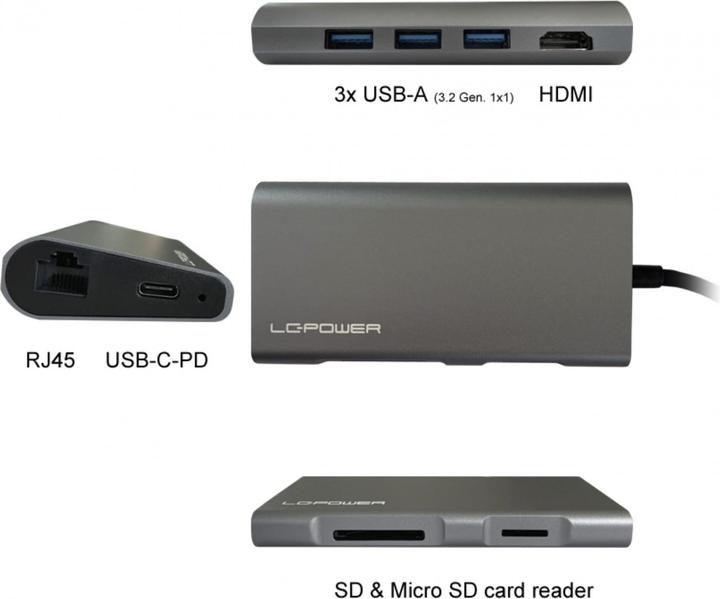 Immagine prodotto LC-Power Usb-Hub (USB-C, 5 Porti)