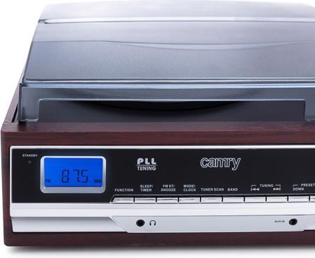 Actual product image Camry CR 1113 Audio turntable with belt drive, cappuccino, chrome, wood (Semi-automatic)