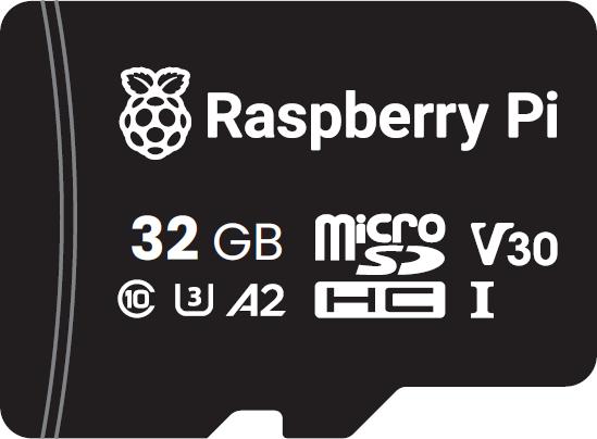 Actual product image Raspberry Pi Micro SD(HC) Card - 32GB Class 10 / A2 (Without adapter)