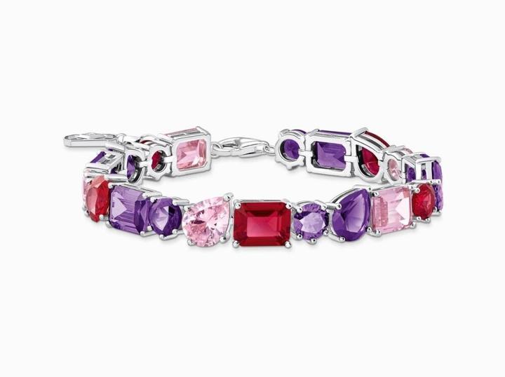 Produktbild Thomas Sabo Tennisarmband mit bunten Steinen in drei Schliffarten Silber (19 cm, 925er Silber)
