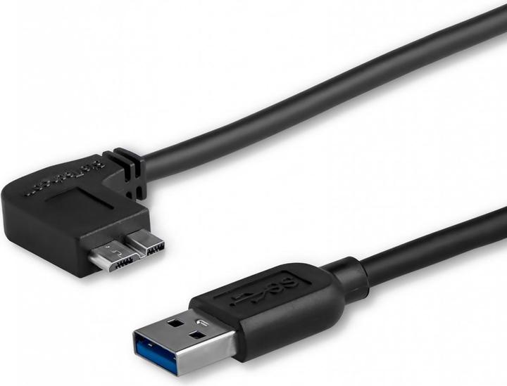 StarTech 1m Slim Micro USB 3.0 Kabel linksgewinkelt - USB 3.1 Gen 1 (5 Gbit/s) Anschlusskabel (1 m, USB 3.2 Gen 1)