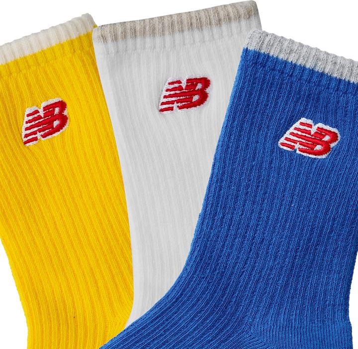 Immagine prodotto New Balance Calzini a metà polpaccio con logo Patch per bambini 3 paia (confezione da 3, L)