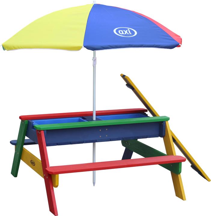 Axi Nick Sand & Water Table de pique-nique Arc-en-ciel - Parasol Arc-en-ciel
