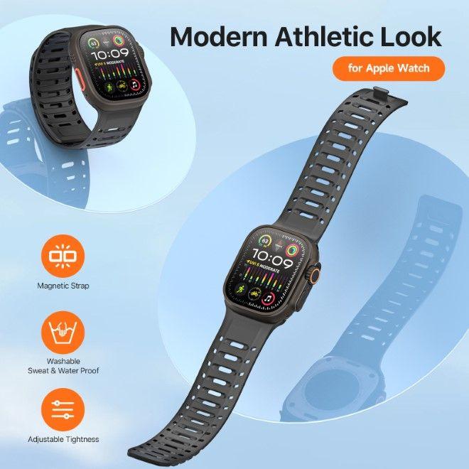 Immagine prodotto Dux Ducis CS Armband (49 mm, 45 mm, 46 mm, 44 mm, 42 mm, Magneti, Silicone, Alluminio, Apple Watch Serie 5, Apple Watch Serie 4, Apple Watch Series 3, Apple Watch Ultra 2, Apple Watch SE (2022/2023), Apple Watch Serie 6, Apple Watch Ultra, Apple Watch Series 10, Apple Watch SE, Apple Watch Series 8, Apple Watch Series 7)