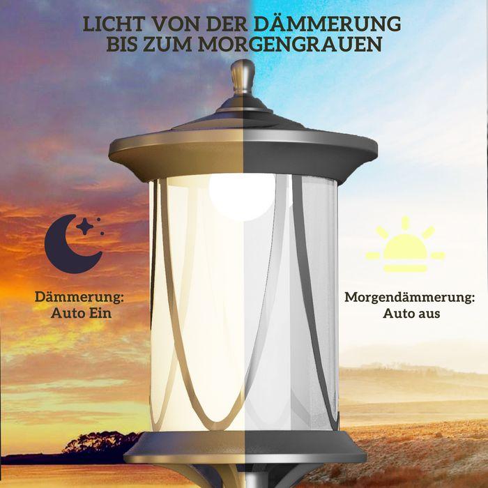 Image du produit Swisshandel24 Réverbère solaire LED, IP44, ABS, 17Lx17Px127Hcm, avec lumière LED blanche froide, capteur de (30 lm, IP44)