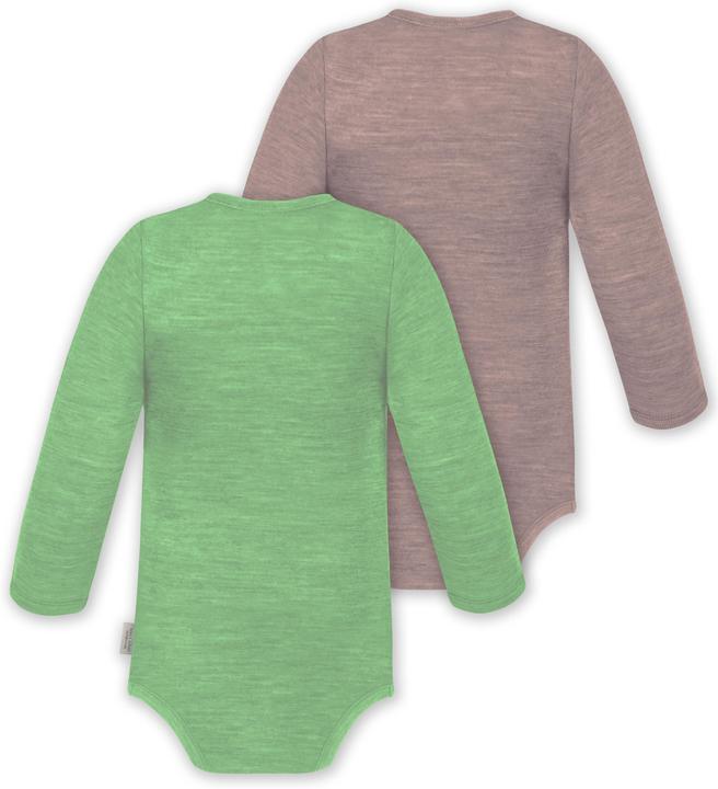 Actual product image Normani 2-pack baby merino bodysuit long sleeve "Auckland" - 9373 (74)