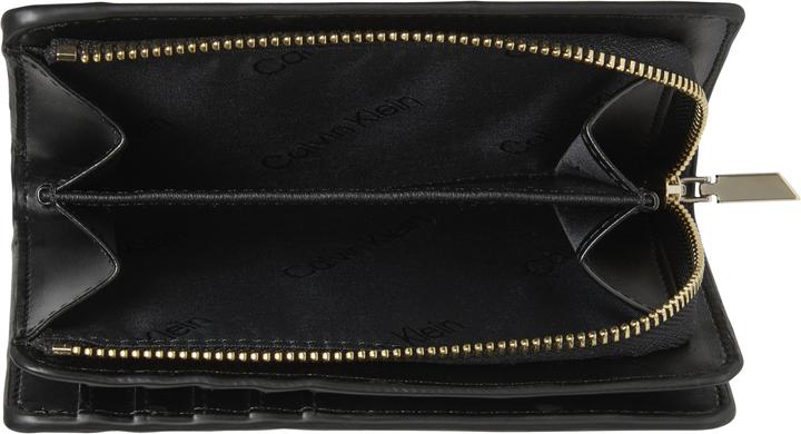 Actual product image Calvin Klein Ladies Wallet Re-Lock Bifold French Wallet Large, Black (Ck Black), One Size