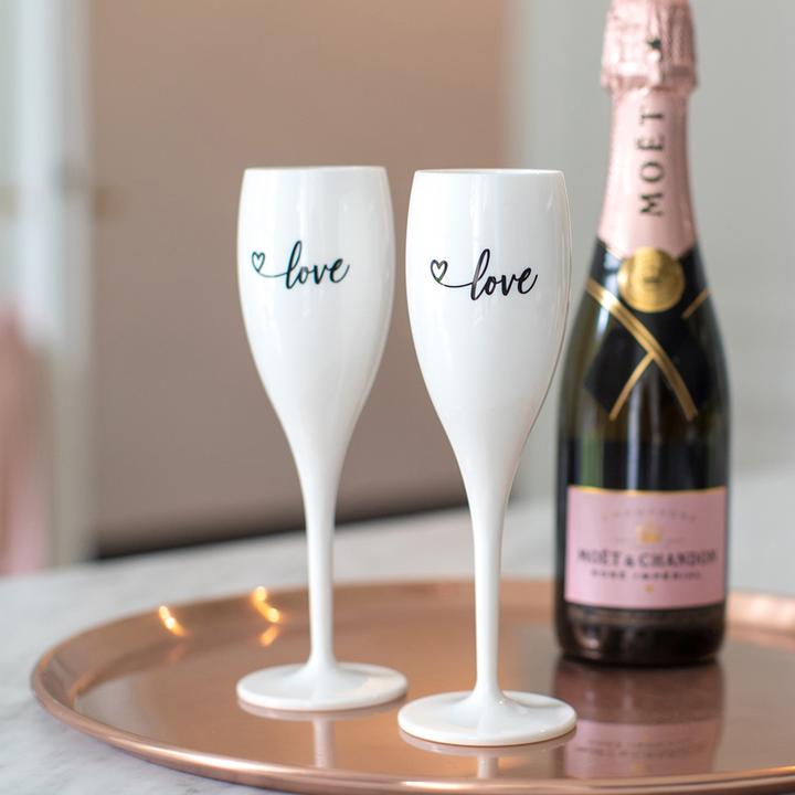 Actual product image Koziol Champagne glass super glass Love 100 ml, 1 piece, White (10 cl, 1 Glasses, Champagne glasses)